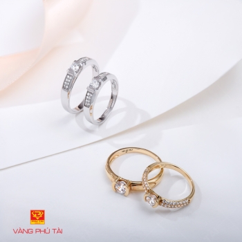 Nhẫn cưới vàng trắng (mã NC 63011)